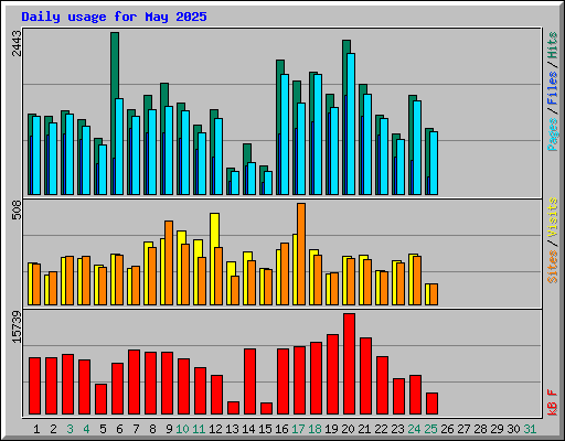 Daily usage for May 2025