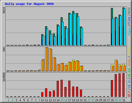 Daily usage for August 2026