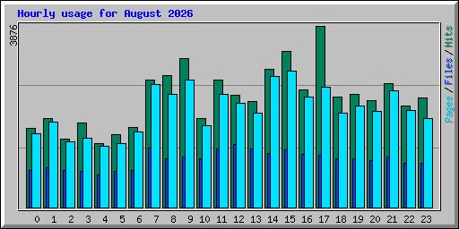 Hourly usage for August 2026