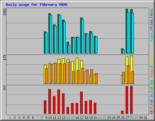 Daily usage for February 2026