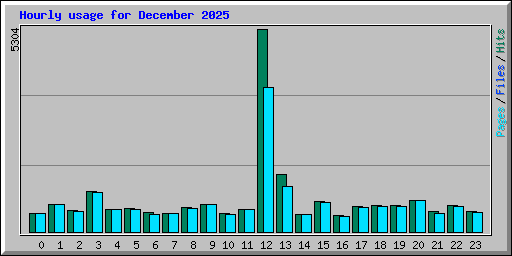 Hourly usage for December 2025