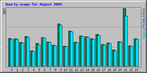 Hourly usage for August 2026